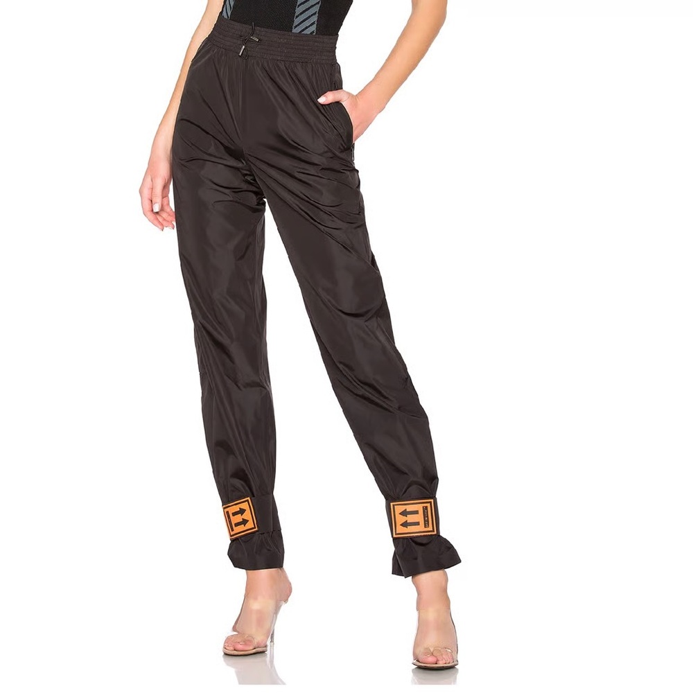 OFF-WHITE Virgil Abloh Nylon Black & Orange "Arrow" Jogging
Lounge Track Pants